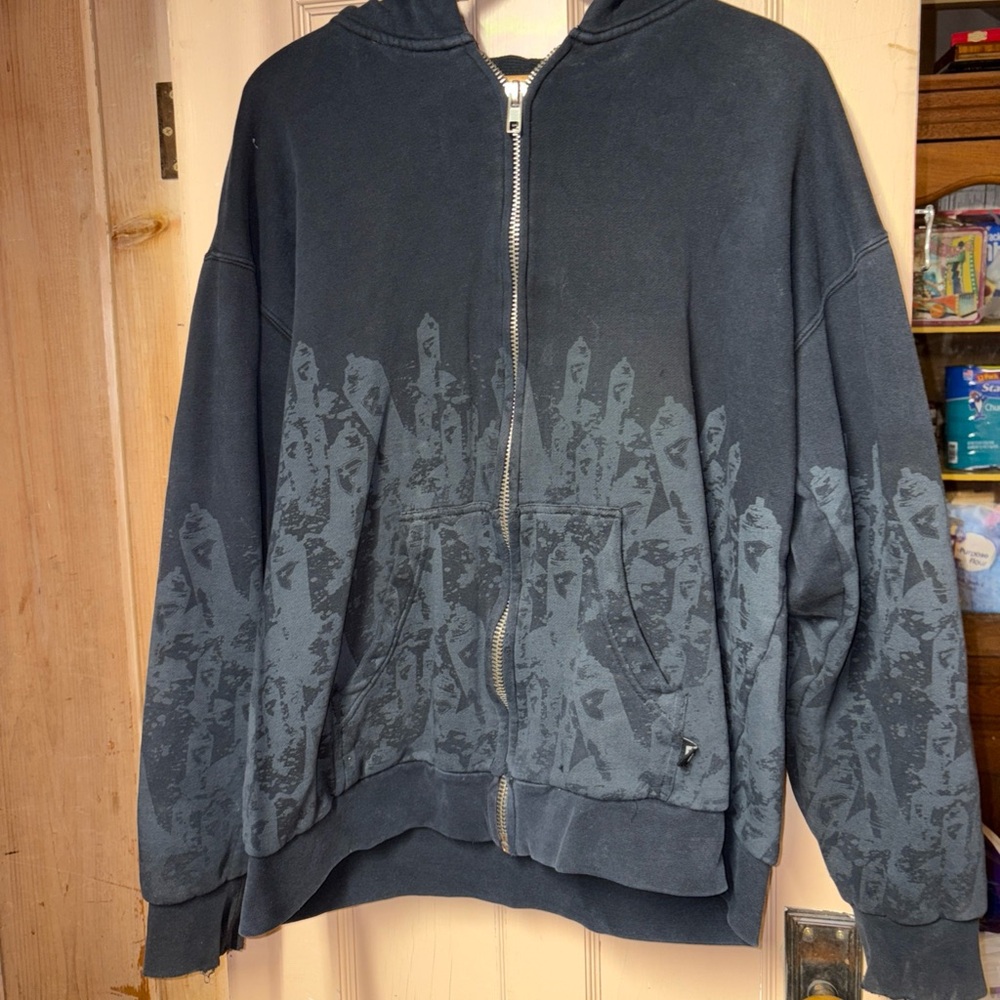 Famous Stars and Straps Vintage Graphic Zip-Up Hoodie Grunge Skater Skateboard